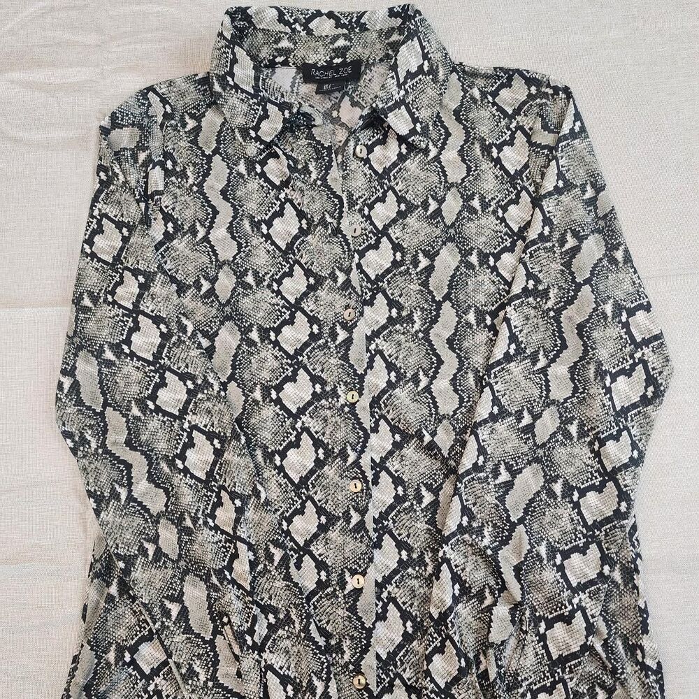 Rachel-zoe Men's Black and Grey Blouse size S
